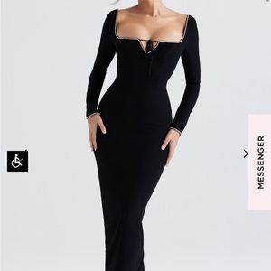 HOUSE OF CB ROSA BLACK CRYSTAL EMBELLISHED MAXI DRESS